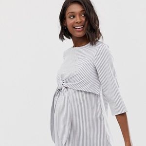 ASOS DESIGN Maternity tie front nursing mini dress